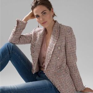 WHBM Pink Tweed Studio Blazer